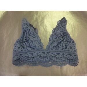 Victorias Secret Large blue lace overlay body by Victoria bralette NO WIRES
